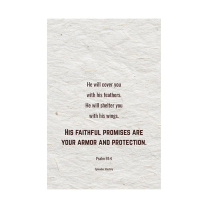 Psalm 91:4, Inspirational Matte Vertical Poster
