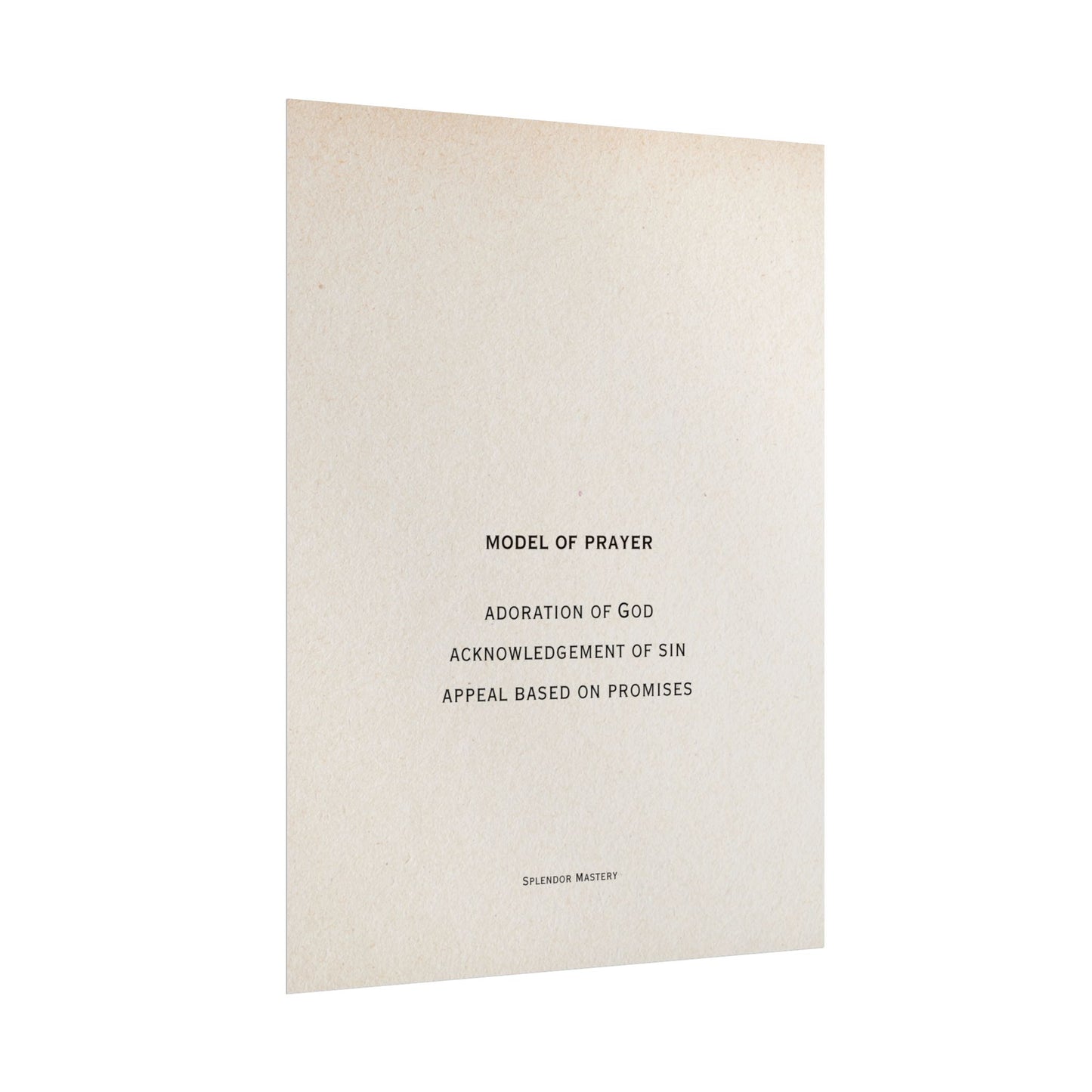 Model of Prayer Poster