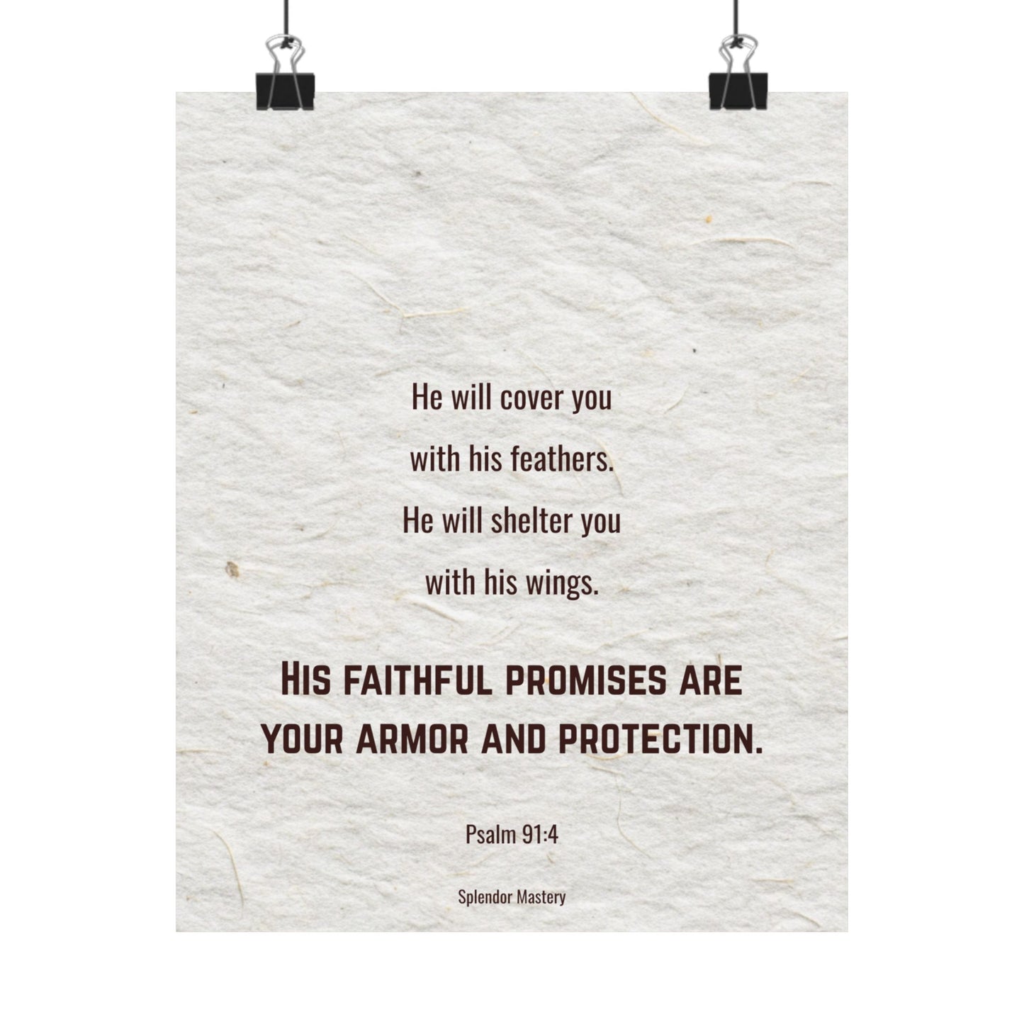 Psalm 91:4, Inspirational Matte Vertical Poster