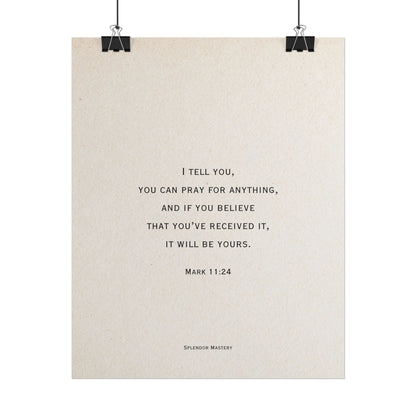 Mark 11:24, Prayer Poster