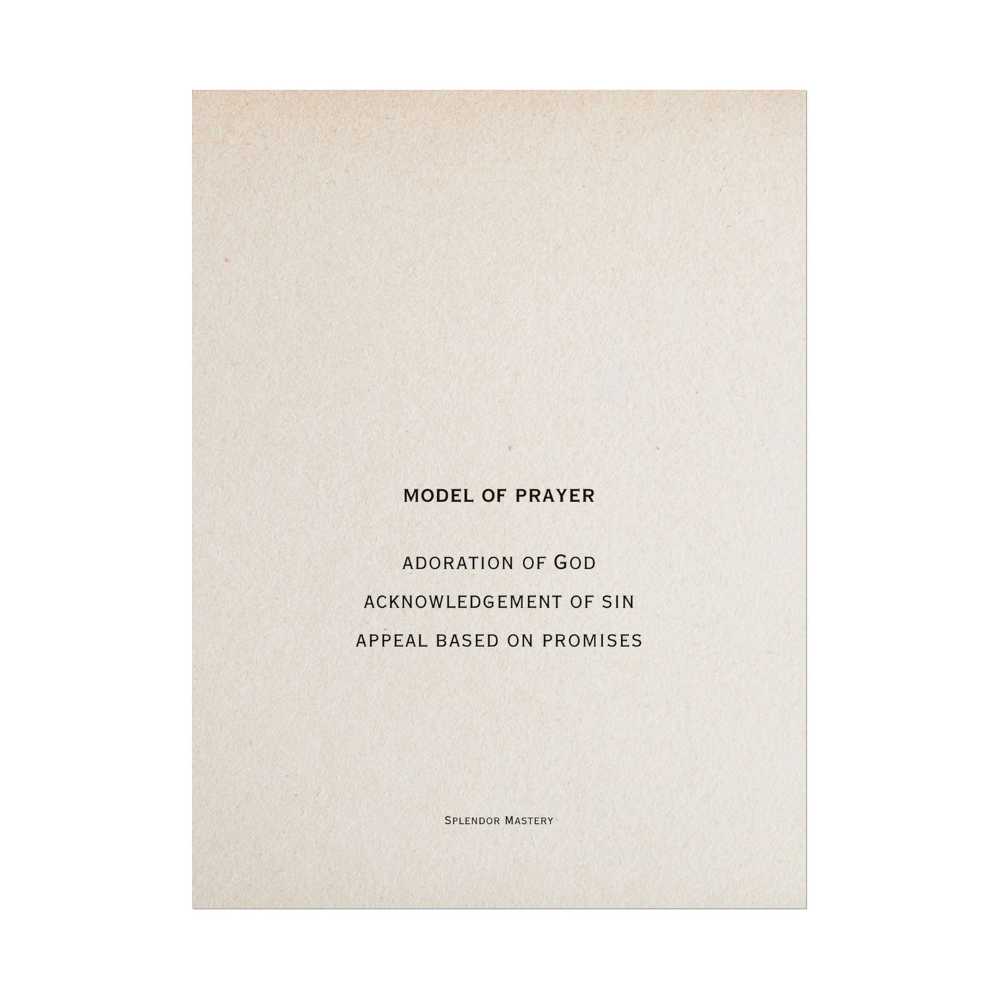 Model of Prayer Poster