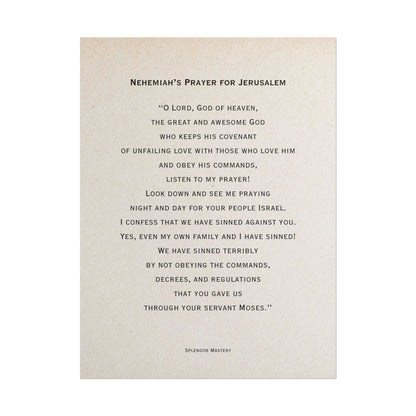 Nehemiah's Prayer for Jerusalem, Poster