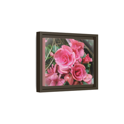 Pink Flowers - Matte Canvas, Framed (Natural)