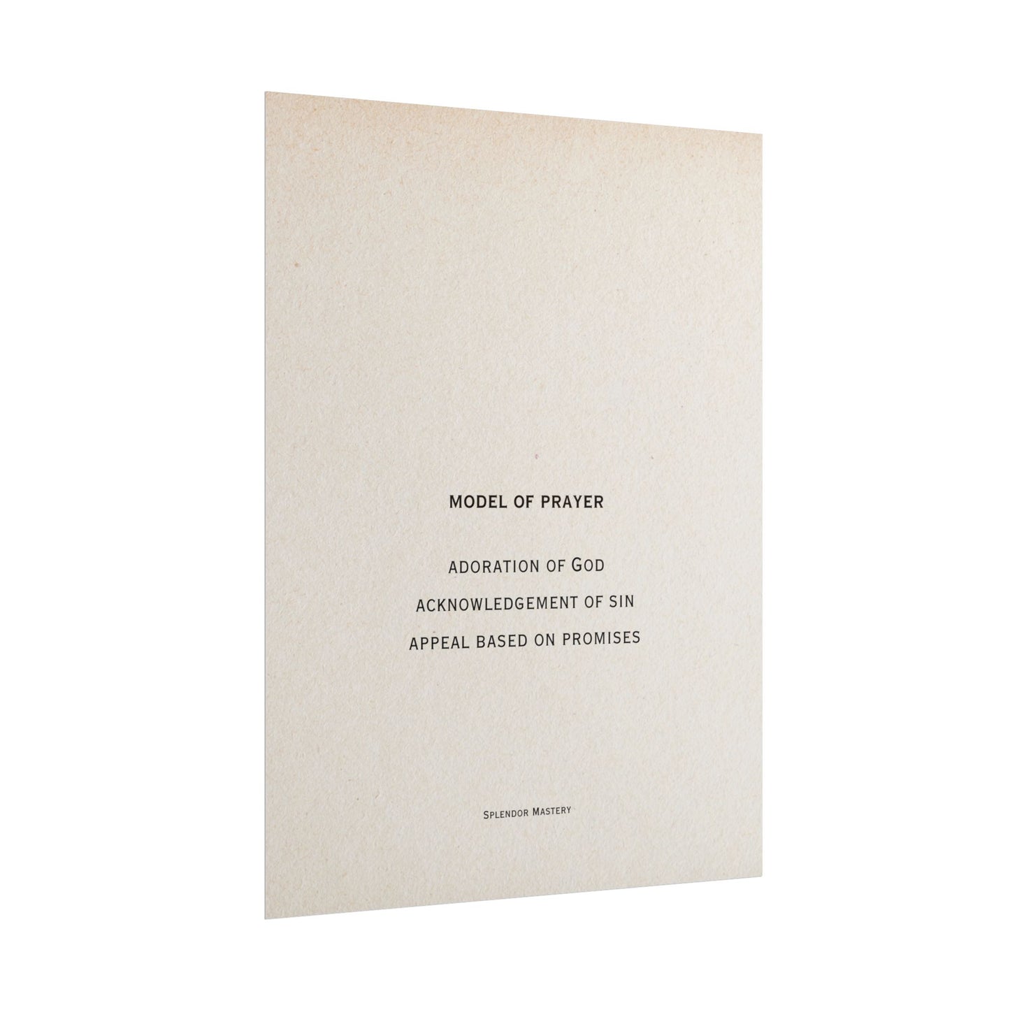 Model of Prayer Poster