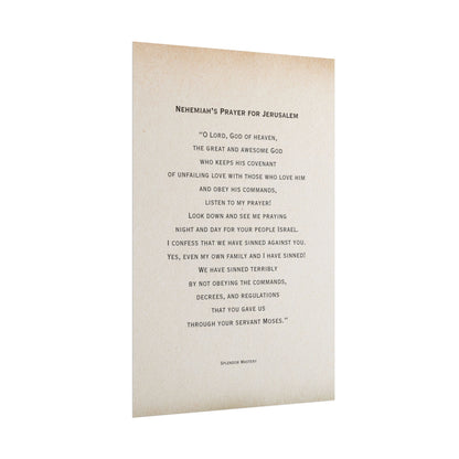 Nehemiah's Prayer for Jerusalem, Poster