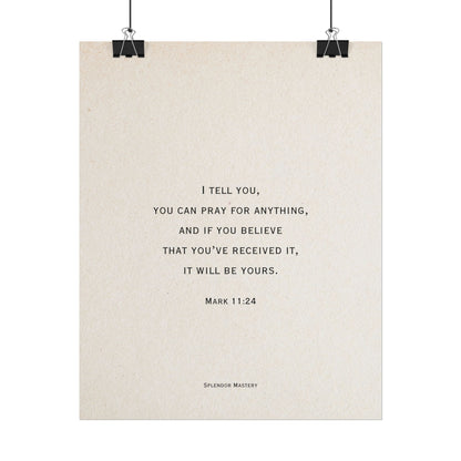 Mark 11:24, Prayer Poster