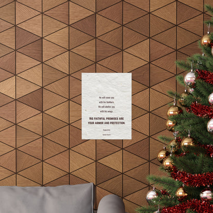 Psalm 91:4, Inspirational Matte Vertical Poster