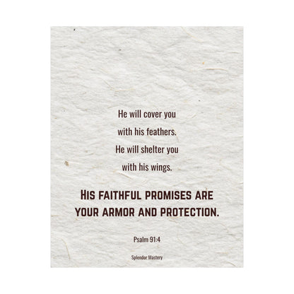 Psalm 91:4, Inspirational Matte Vertical Poster