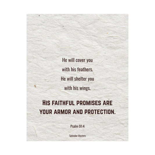 Psalm 91:4, Inspirational Matte Vertical Poster