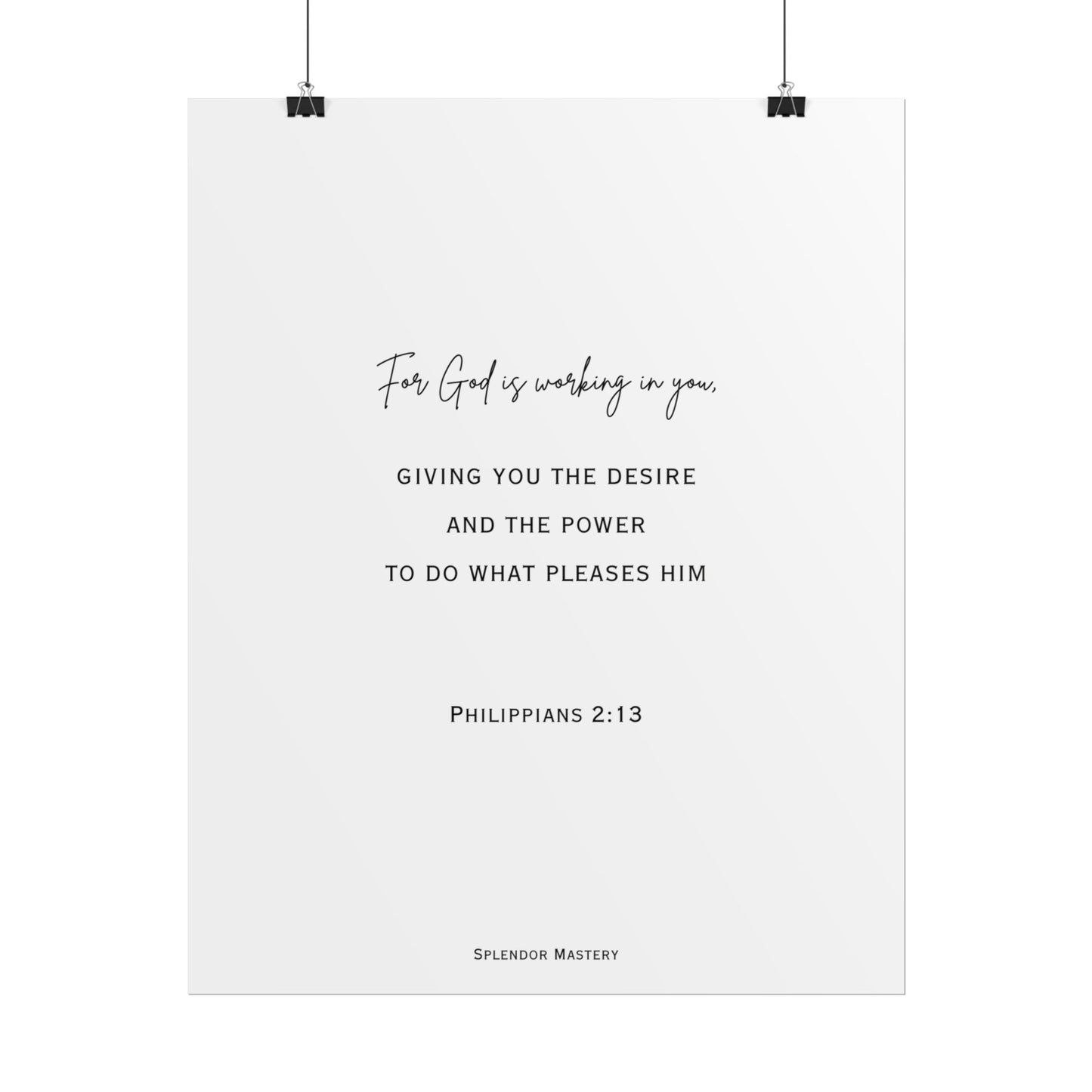 Philippians 2:13, Rolled Poster, Vertical