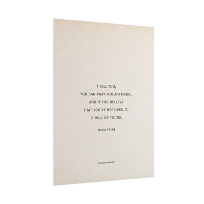 Mark 11:24, Prayer Poster