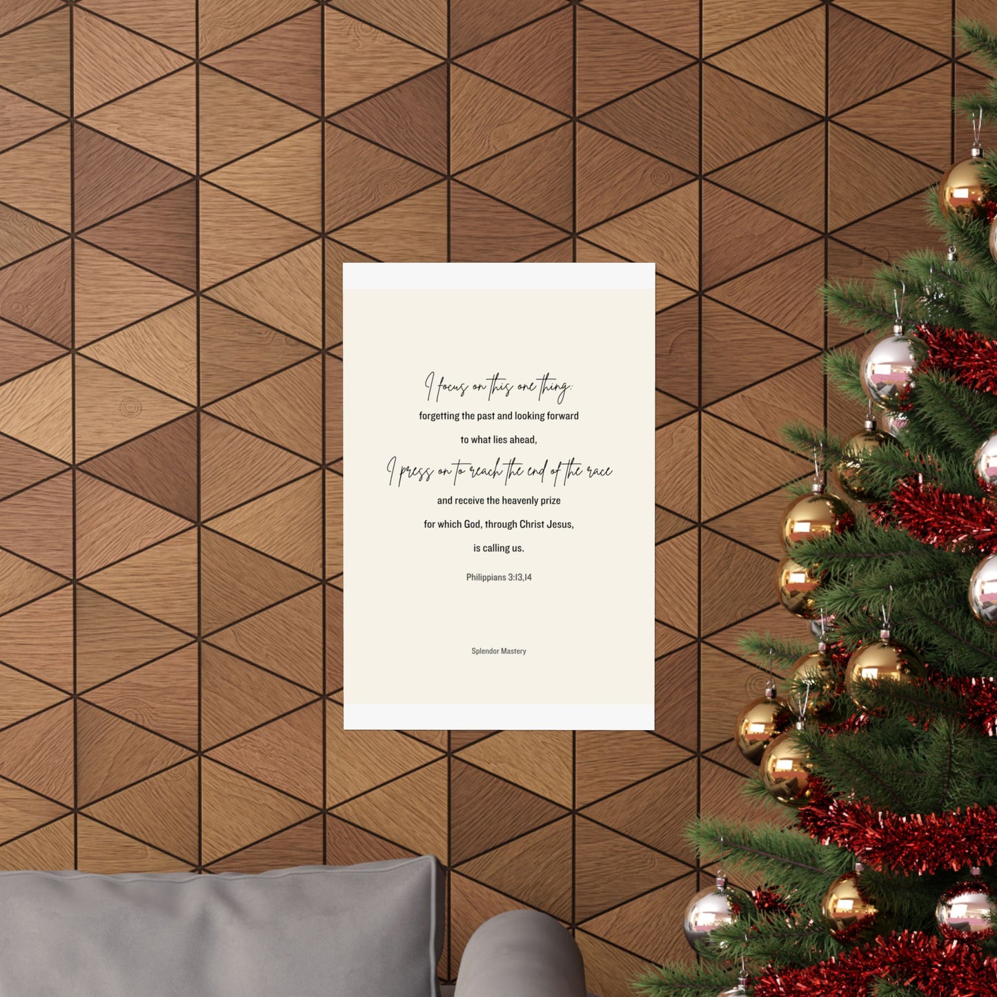 Philippians 3:13,14, Matte Vertical Poster
