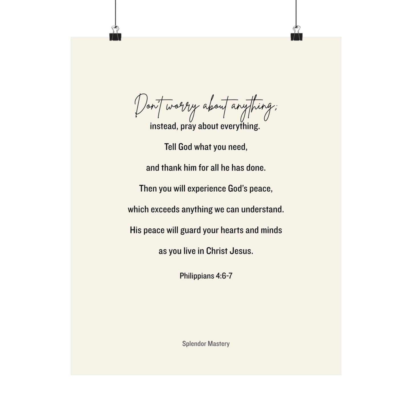 Philippians 4:6-7, Matte Vertical Poster