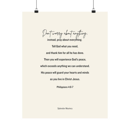 Philippians 4:6-7, Matte Vertical Poster