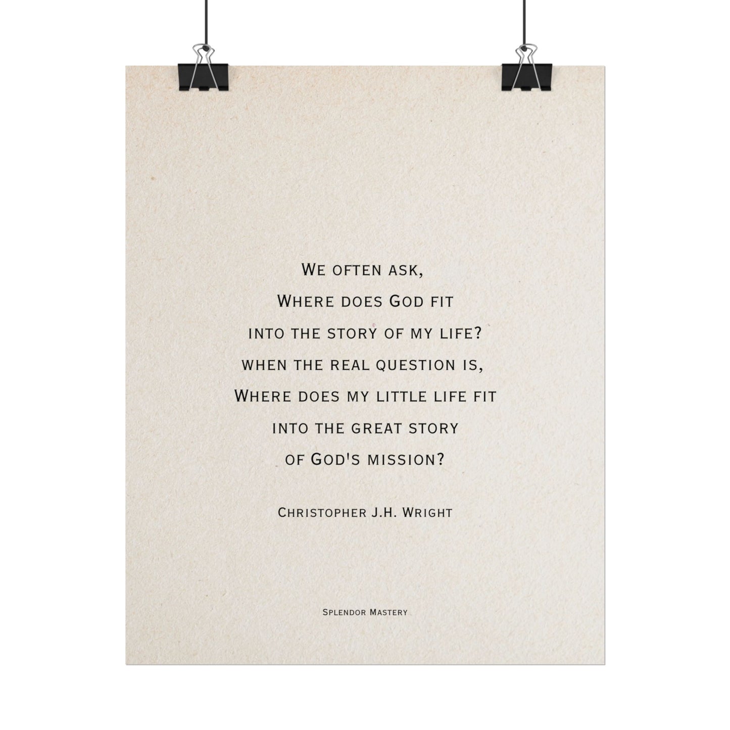 Christopher J.H. Wright Quote, Poster
