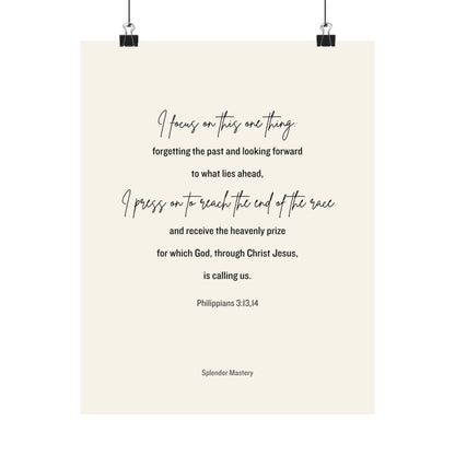 Philippians 3:13,14, Matte Vertical Poster