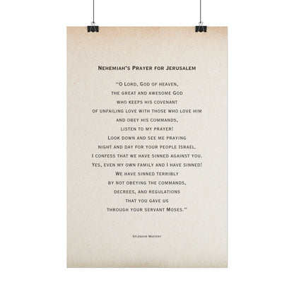 Nehemiah's Prayer for Jerusalem, Poster