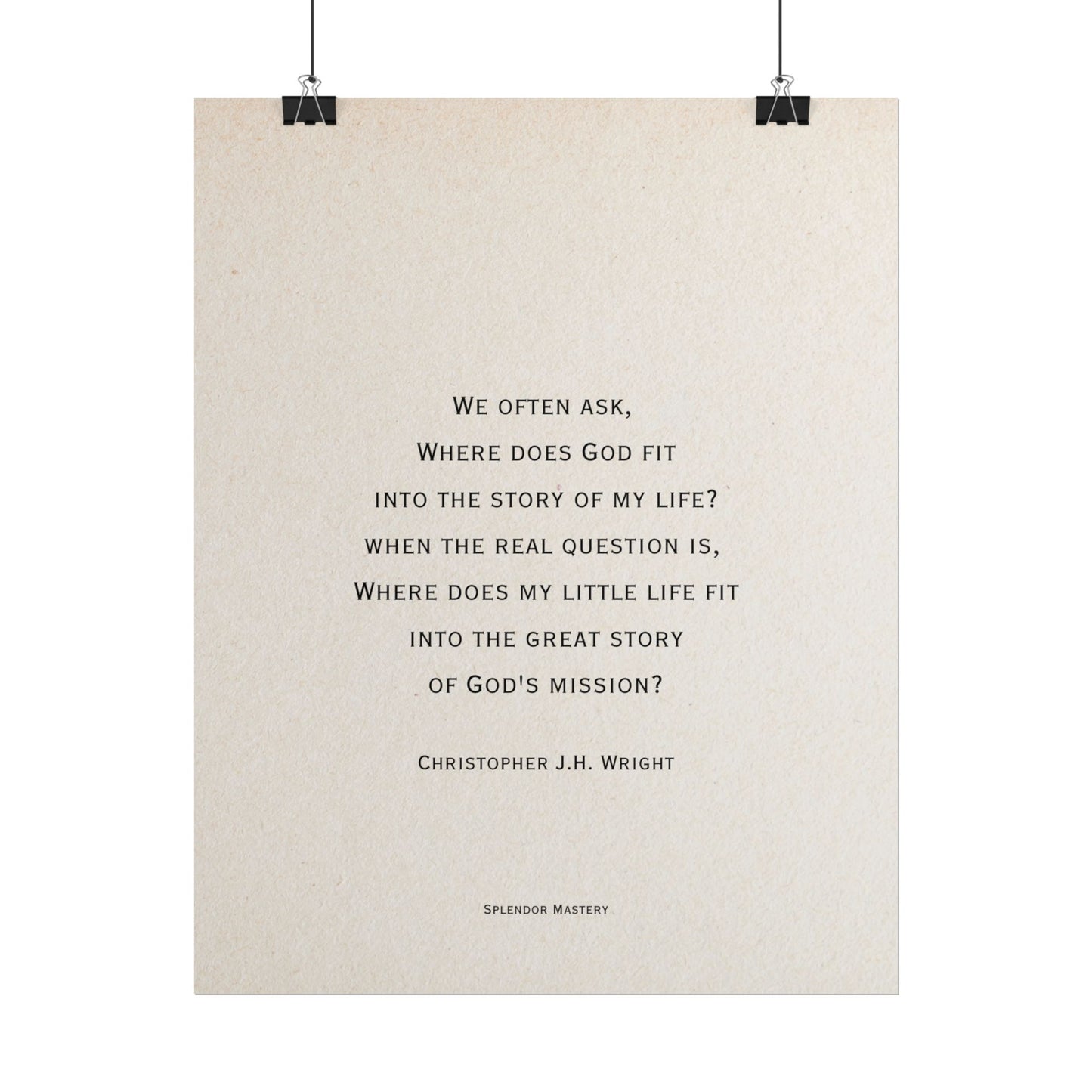 Christopher J.H. Wright Quote, Poster