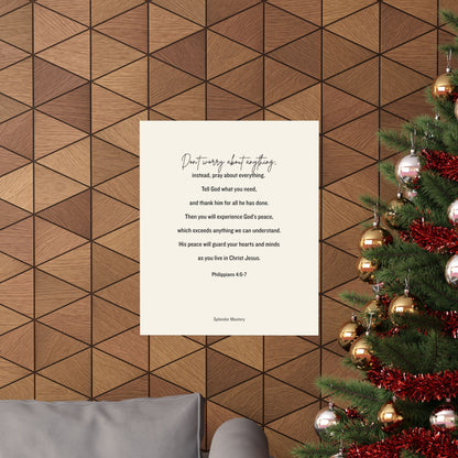 Philippians 4:6-7, Matte Vertical Poster