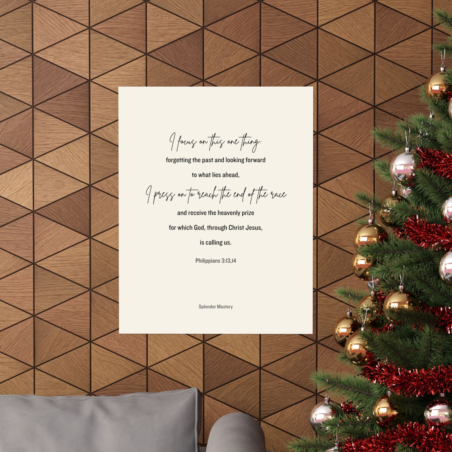Philippians 3:13,14, Matte Vertical Poster