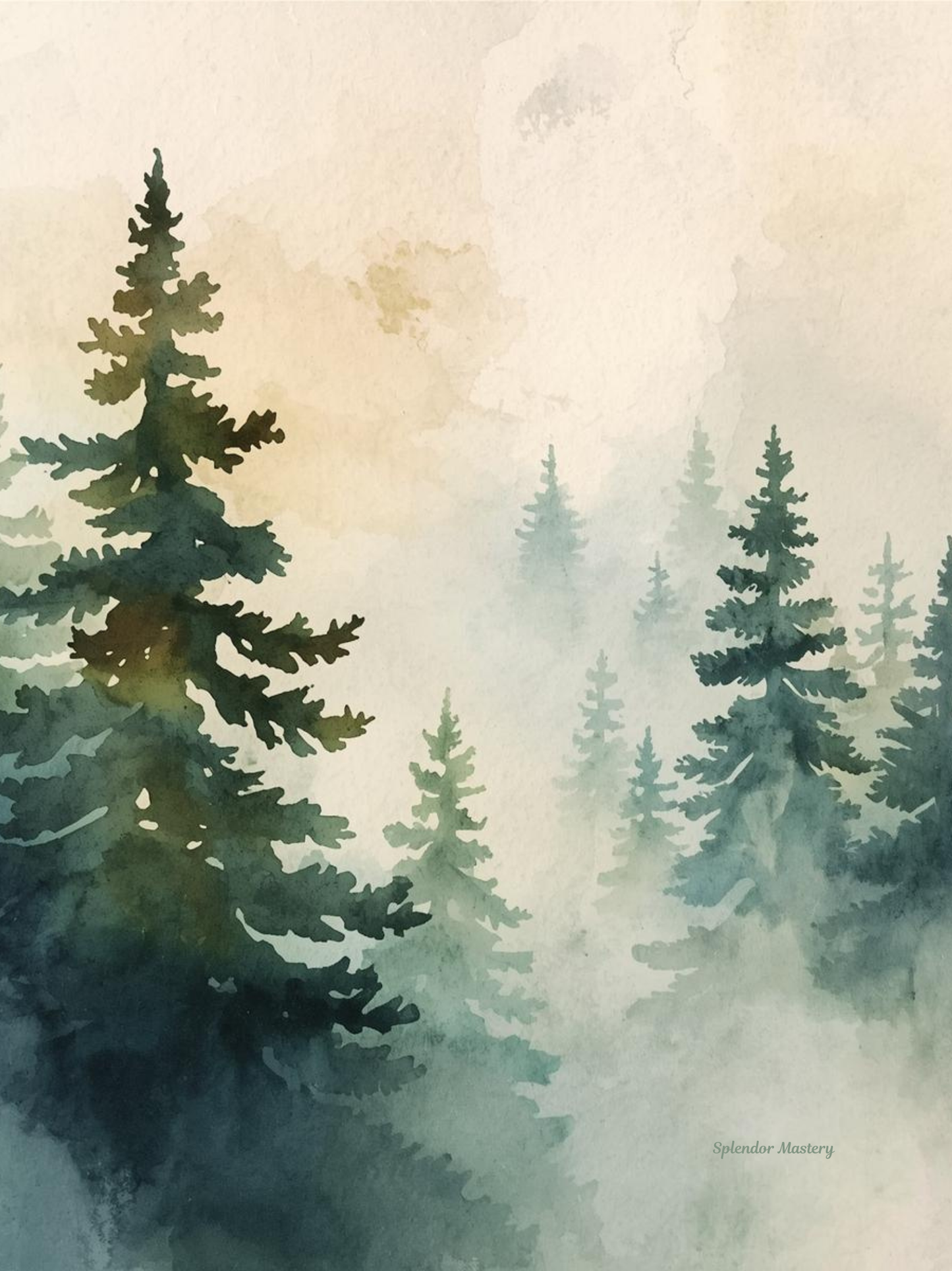 Pine Tree Print, Vertical Digital Download